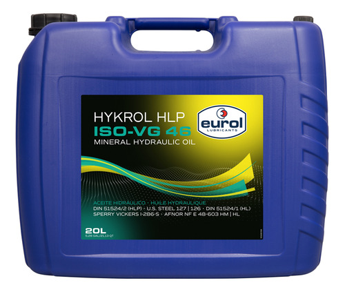 Aceite Hidráulico Mineral Eurol Hykrol Hlp Iso-vg-46, 20l Pc