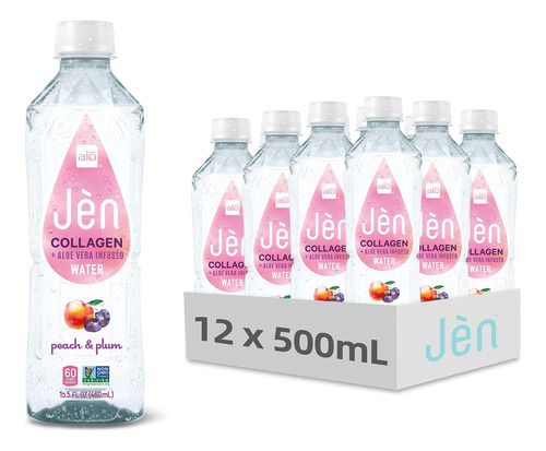 Alo Jen Colageno + Agua Infundida De Aloe Vera, Melocoton +