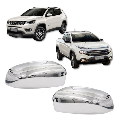 Aplique Cromado Retrovisor Shekparts Jeep Compass Fiat Toro