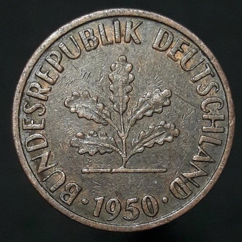 Moneda Alemania 1 Pfennig 1950 J