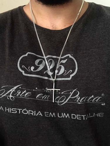 Corrente Com Pingente De Cruz Em Prata 925