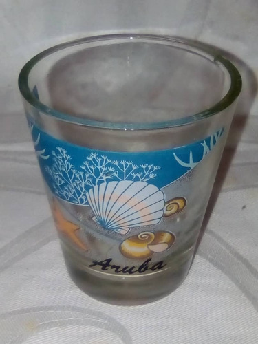 Antiguo Vaso De Shot De Aruba En Perfecto Estado, Mide 6 Cms