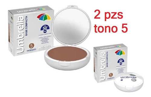 2pzs Umbrella Base Compacta Color Bronceado Spf50 Medihealth
