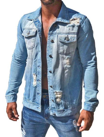 jaqueta jeans masculina peluciada