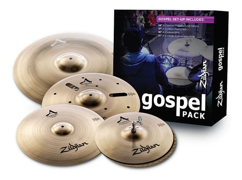 Set De Pratos Gospel A Custom Zildjian 14 17 18 21 Com Nf