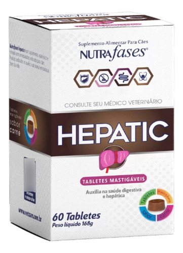 Suplemento Fígado Nutrafases Hepatic 60 Tabletes Vetzam