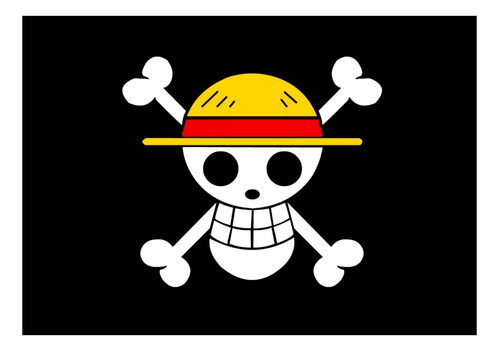 Bandeira Pirata one Piece Luffy Estampada Uma Face 90x128cm