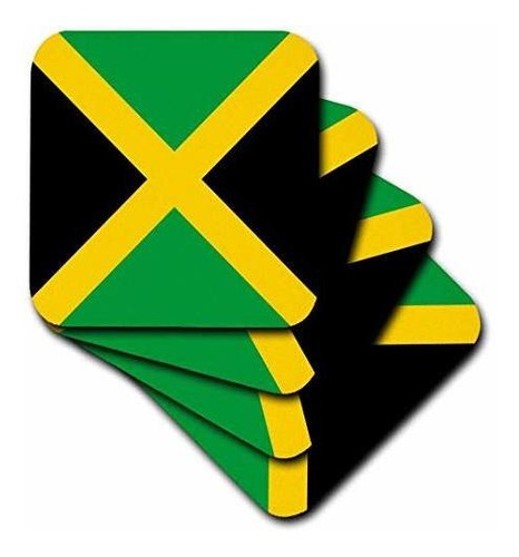 3drose Cst 158342 1 Bandera De Jamaica Cuadrado-caribe Jamai