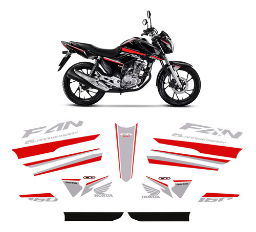 Kit Adesivo Honda Cg Fan 160 25th Anniversary 2019/2021