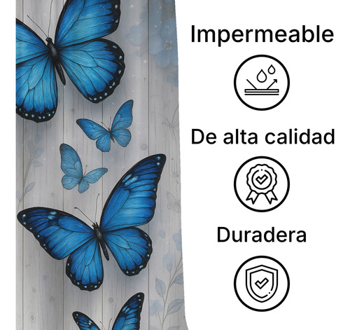 Cortina De Baño Lavable Impermeable Diseños Varios De Moda Mariposas