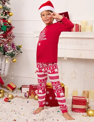 Conjunto De Pijamas Navidad Juego Para Familiares Y Parejas