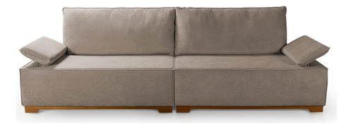 Sofá Living Braço Articulado Deluxe 2,50m Bouclê Bege
