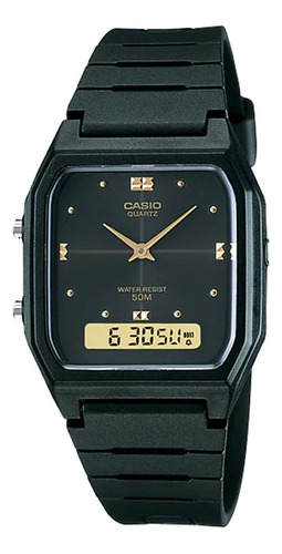 Reloj Casio Aw48he-1av Aw48he-1av De Zona De Doble Zona D Color de la correa Negro Color del bisel Acero inoxidable Color del fondo Negro