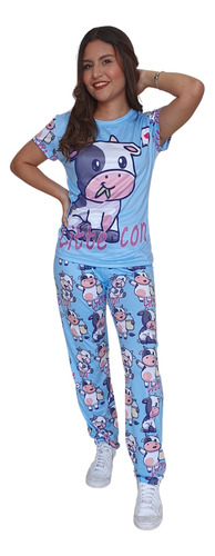 Pijama De Vaquita De Pantalon Con Blusa