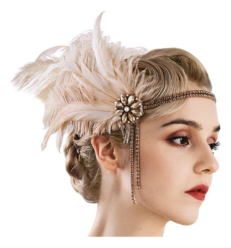 Tocado De Los Años 20, Diadema De Plumas Para Boda, Novia,