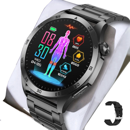 Blood Sugar Smart Watch 2024 Bezel Steel Black Reloj inteligente para hombre