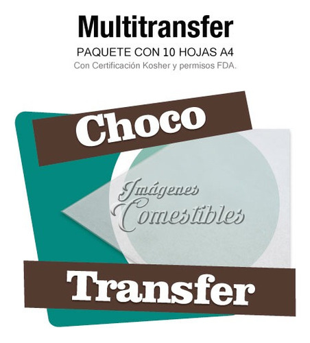 Paquete Con 10 Chocotransfer Para Impresión Comestible