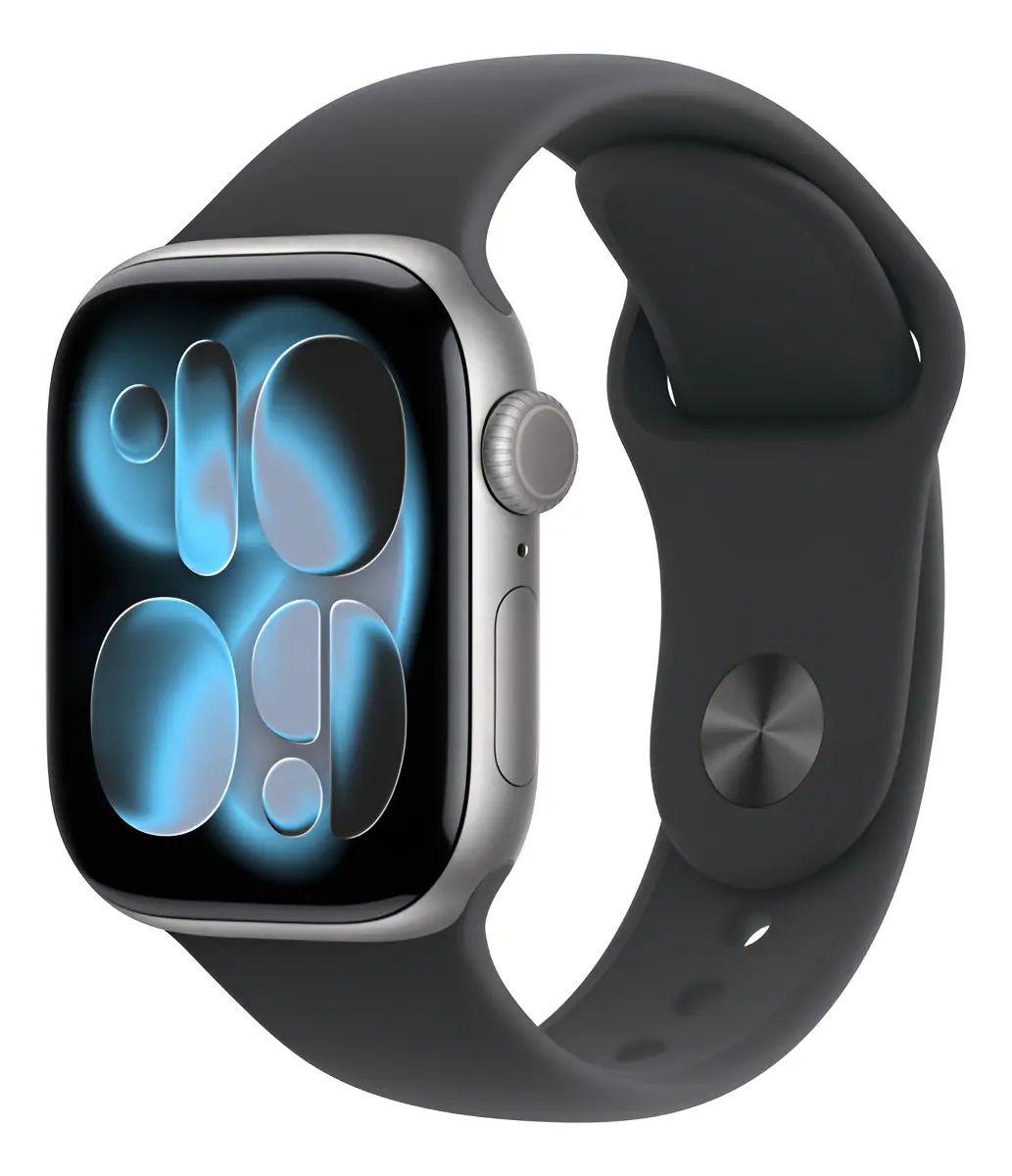 Apple Watch Series 11 GPS + Cellular - Caixa cinza-espacial de alumínio – 42 mm - Pulseira esportiva preta – M/G