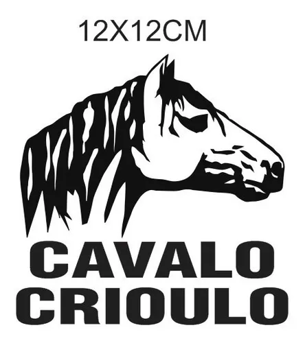 Adesivo Preto Boi Gado Cavalo Crioulo Carro 12x12cm