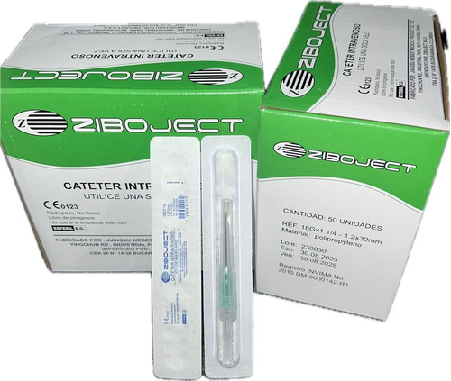 Catéter Intravenoso Ziboject #18 Caja X 50 Unds