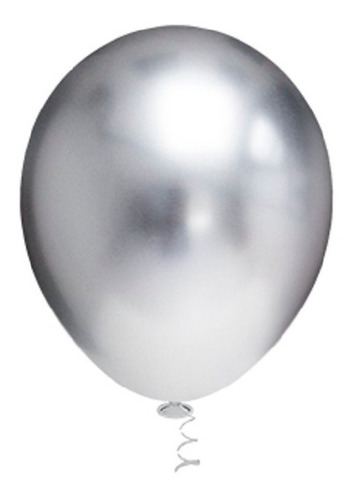 Bexiga Balões Metalizado Platino Nº 16 Pol C/ 12un Consulte Cor Prata