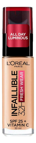 Base de maquillaje líquida L'Oréal Paris Infaillible 32H Fresh Wear Infaillible 32H Fresh Wear tono 120 vanilla - 30mL 106g