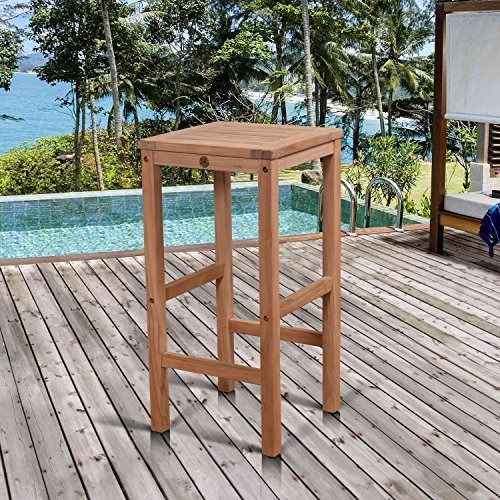 Amazonia Teak Natural New York Patio Taburete De Bar Marron