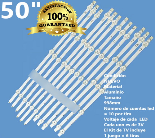 12 Tiras L1,l2,r1,r2 De 5 Leds Para 50ln5750 50ln5750-uh