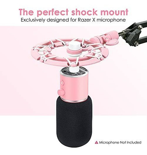 Pink Shock Mount Y Filter Compatible Con Razer Seiren X... 
