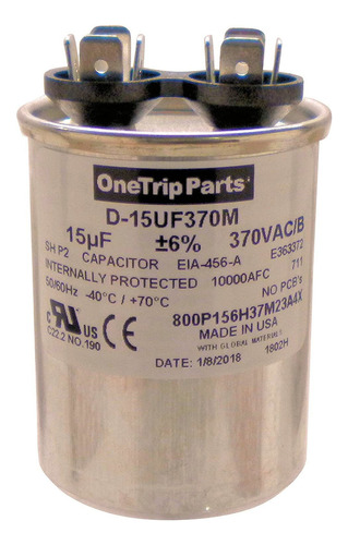 Duracap Usa Run Capacitor 15 Uf  15 Mfd 370 Vac Ronda