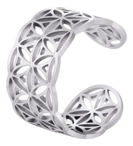 Imagen 7 de 10 de Anillo Flor De La Vida Amuleto Amor Proteccion Acero Plata