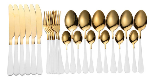 Flatware Sets Mirror Cutlery 24pcs Silver Cutlery Set