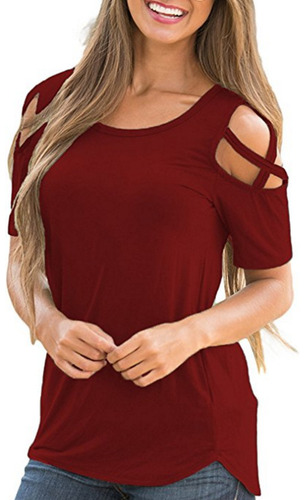 Blusa Moda Casual Mujer Suelto Elegante Manga Corta