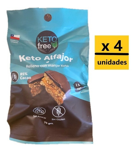 Pack De 4 Alfajores Keto Manjar - Ketofree