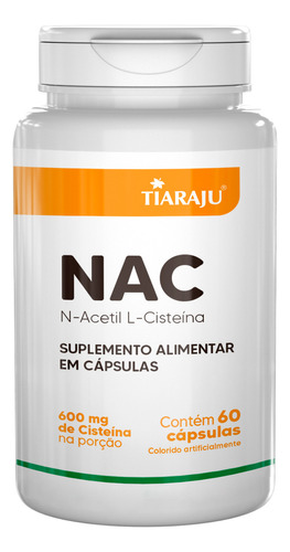 Nac Acetilcisteína N-acetil L-cisteína 600mg 60 Caps Tiaraju