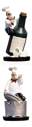 2x Delicado Cocinero Figura Ornamento Estatua Modelo Cocina