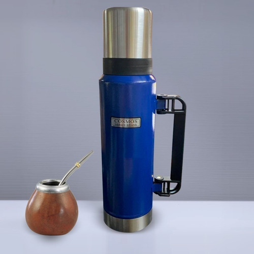 Imagen 5 de 10 de Termo 1.2 Litros Acero Inoxidable Pico Cebador Mate