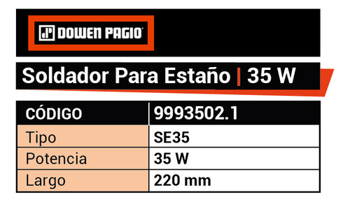 Imagen 4 de 6 de Soldador Estaño Lapiz 35 W 220 V Dowen Pagio 9993502.1
