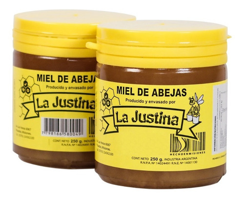 Miel Pura De Abejas La Justina X250grs.