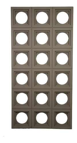 Panel Muro Celosia Decorativo Pared 3d Circular Gris 10 Pzs