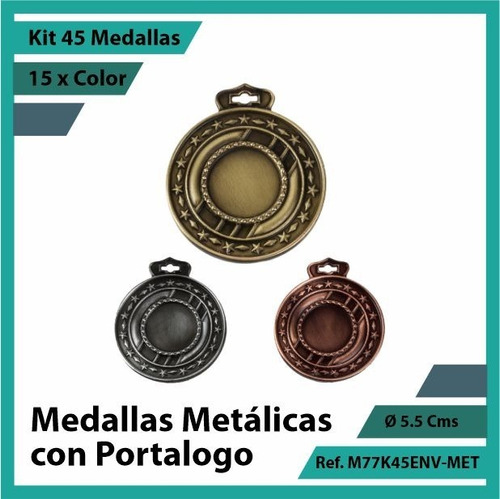 Kit 45 Medallas En Cali Con Portalogo Metalica M77k45