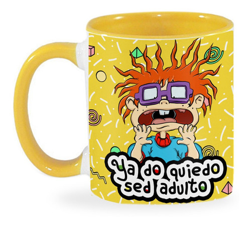 Taza Carlitos Ya Do Quiero Ser Adulto Amarilla Con Nombre