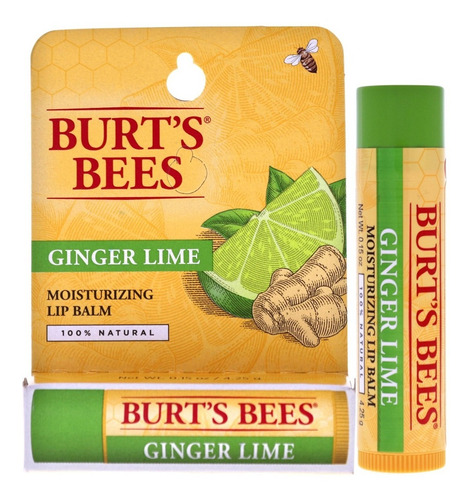 Imagen 1 de 5 de Bálsamo Labial Burt's Bees Limon Jengibre
