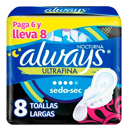 Toalla Higienica Ultrafina Nocturna 8u Always