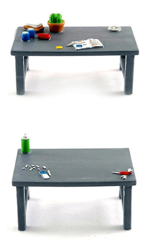 1/64 Mini Tienda De Reparación De Mesa De Herramientas Gris