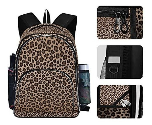 Mochila Para Portatil Mochila Escolar Con Estampado De Leopa Mochila Para Portatil Mochila Escolar Con Estampado De Leopa