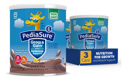 Pediasure Grow & Gain - Polvo De Mezcla De Batido Sin Omg Y 