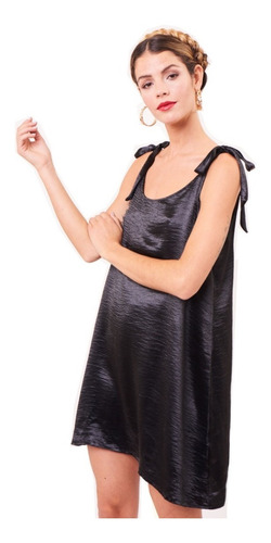 Vestido Corto De Fiesta Verano 2020 Seda Negro Cóctel Tutu