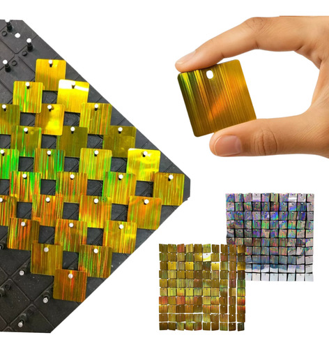 Lentejuelas Shimmer Wall Metalizada Rayas Iridiscente X1/2kg Dorado