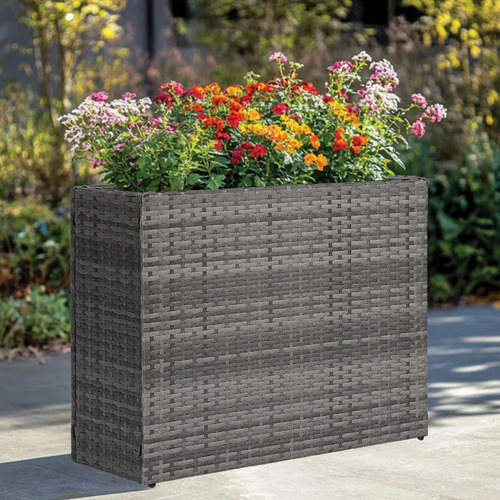 Maceta Lewis&wayne, Tamaño Grande, Rectangular, De Mimbre, C